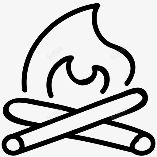 火篝火手绘图标svg_新图网 https://ixintu.com 手绘 涂鸦露营 火 篝火