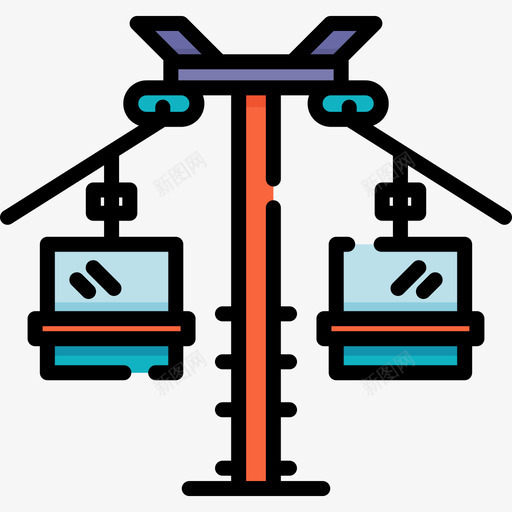 缆车冬季运动14线型颜色图标svg_新图网 https://ixintu.com 冬季运动14 线型颜色 缆车