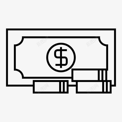 捆绑现金硬币图标svg_新图网 https://ixintu.com 捆绑 现金 硬币 美元 货币 金融