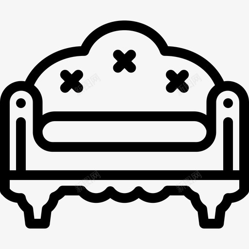 沙发复古装饰15线性图标svg_新图网 https://ixintu.com 复古装饰15 沙发 线性