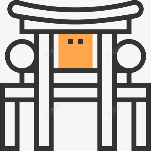 东丽门日本18号黄影图标svg_新图网 https://ixintu.com 东丽门 日本18号 黄影