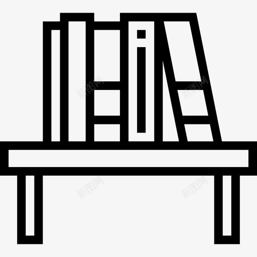 书架家具45线性图标svg_新图网 https://ixintu.com 书架 家具45 线性