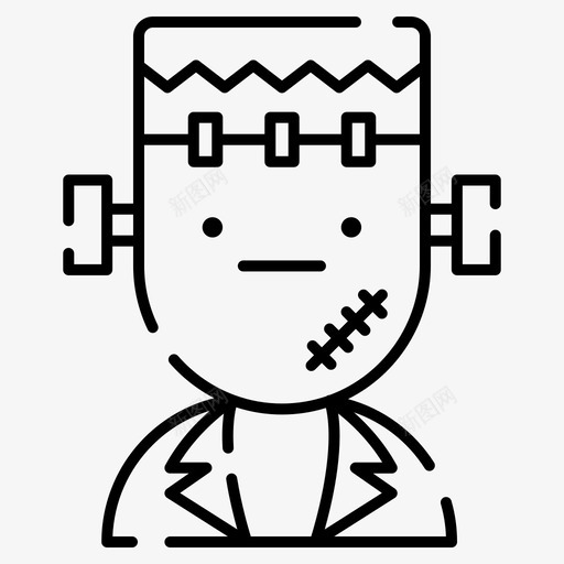 弗兰肯斯坦幻想万圣节图标svg_新图网 https://ixintu.com 万圣节 万圣节小幽灵 不死 幻想 弗兰肯斯坦 恐怖