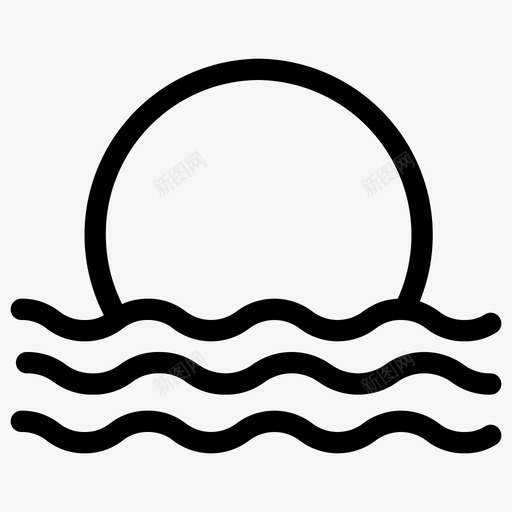 日落海滩假日图标svg_新图网 https://ixintu.com 假日 大海 日落 海滩 海滩霍利迪线