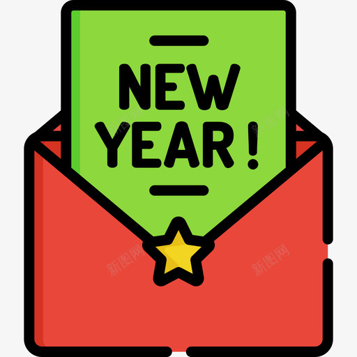 新年贺卡新年9线颜色图标svg_新图网 https://ixintu.com 新年9 新年贺卡 线颜色