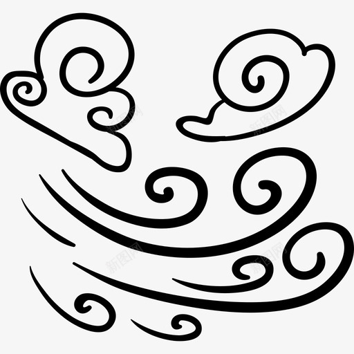 风冬季8黑色图标svg_新图网 https://ixintu.com 冬季8 风 黑色
