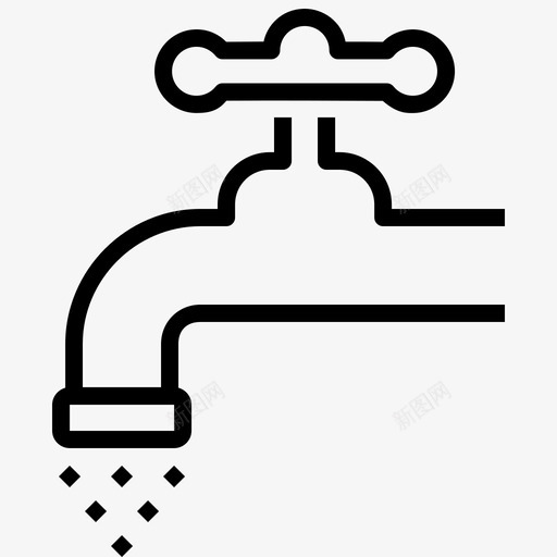 水龙头浴室水管图标svg_新图网 https://ixintu.com 水 水管 水龙头 洗衣机 浴室