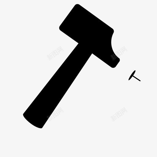 锤子雷神工具图标svg_新图网 https://ixintu.com 工具 锤子 雷神