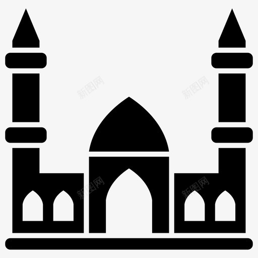 清真寺阿拉伯建筑伊斯兰建筑图标svg_新图网 https://ixintu.com 伊斯兰建筑 古老的传统遗产载体图标 清真寺 阿拉伯建筑