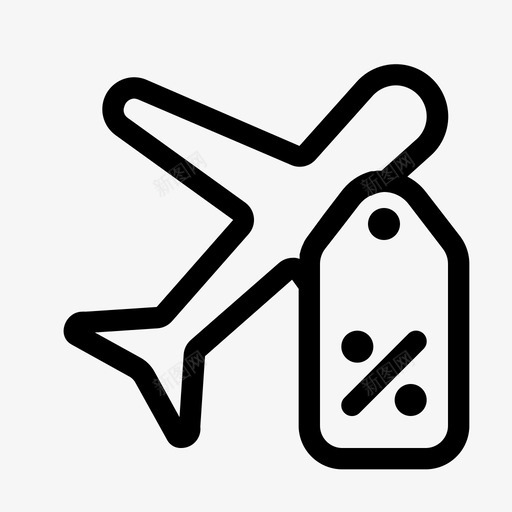 折扣促销航班飞行计划图标svg_新图网 https://ixintu.com 折扣促销航班 旅游电子商务线条艺术 计划 飞行