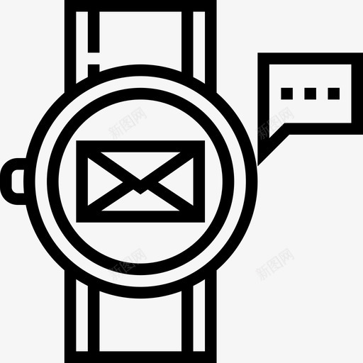智能手表移动应用程序4线性图标svg_新图网 https://ixintu.com 智能手表 移动应用程序4 线性