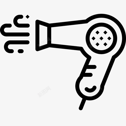 吹风机电器暖气图标svg_新图网 https://ixintu.com 吹风机 暖气 浴室 电器