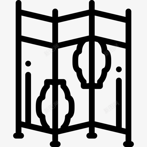 折叠式屏风复古装饰15线性图标svg_新图网 https://ixintu.com 复古装饰15 折叠式屏风 线性