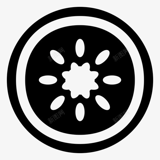 黄瓜片黄瓜食物图标svg_新图网 https://ixintu.com 健康饮食 新鲜蔬菜 蔬菜和食品字形图标 食物 黄瓜 黄瓜片