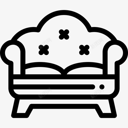 沙发家具54直线型图标svg_新图网 https://ixintu.com 家具54 沙发 直线型