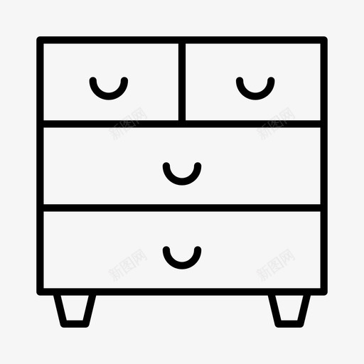 抽屉卧室家具图标svg_新图网 https://ixintu.com 内饰 卧室 家具 家居 抽屉