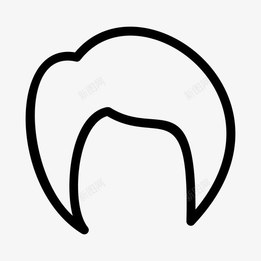 头发头长发图标svg_新图网 https://ixintu.com 头 头发 女人发型 长发