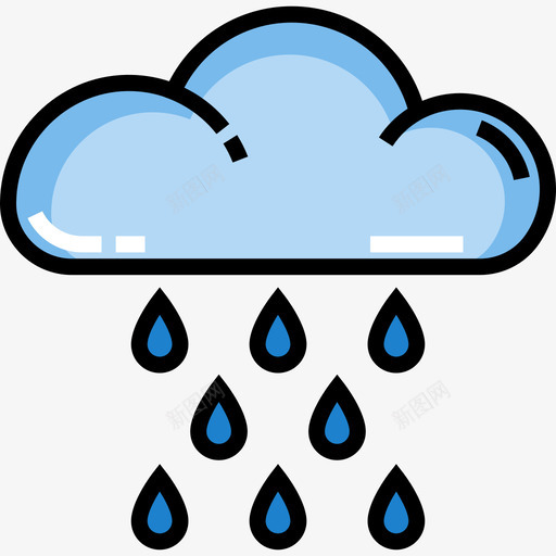 雨农业2线性颜色图标svg_新图网 https://ixintu.com 农业2 线性颜色 雨