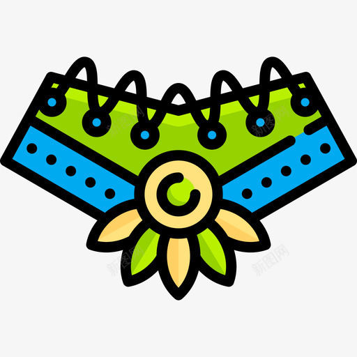 项链巴西嘉年华2线性颜色图标svg_新图网 https://ixintu.com 巴西嘉年华2 线性颜色 项链