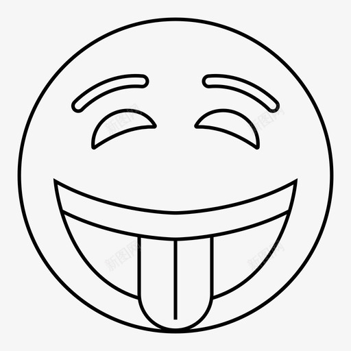 笑脸表情符号傻瓜图标svg_新图网 https://ixintu.com 傻子 傻瓜 笑脸 舌头 表情符号