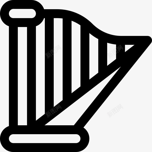 竖琴美术3线性图标svg_新图网 https://ixintu.com 竖琴 线性 美术3
