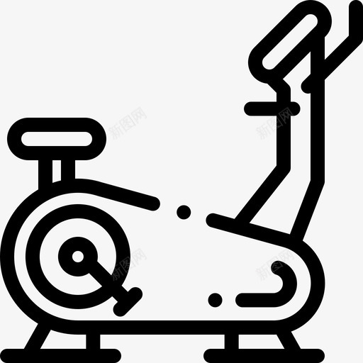 固定自行车健身器材5直线图标svg_新图网 https://ixintu.com 健身器材5 固定自行车 直线