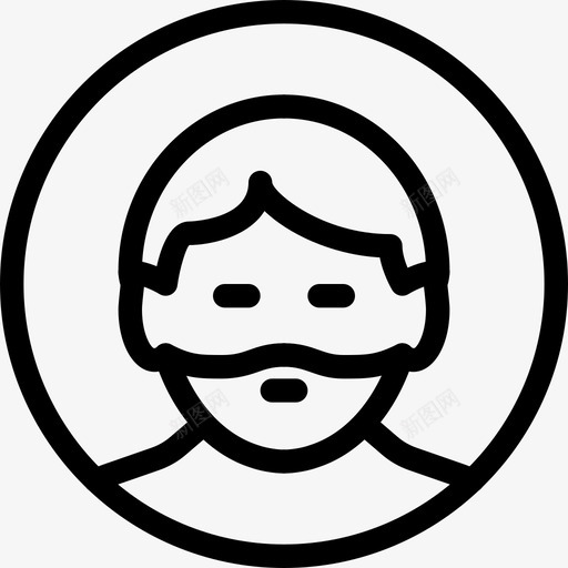 有胡子的男人化身成人图标svg_新图网 https://ixintu.com 化身 化身线图标 成人 有胡子的男人 用户