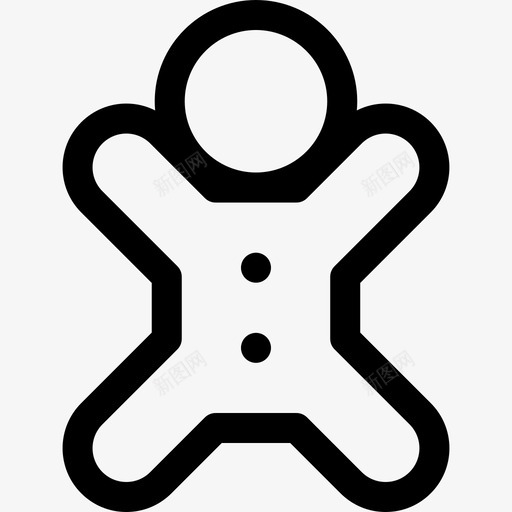 姜饼人圣诞饰品6直线型图标svg_新图网 https://ixintu.com 圣诞饰品6 姜饼人 直线型