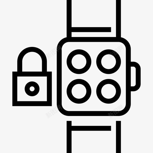智能手表互联网安全20线性图标svg_新图网 https://ixintu.com 互联网安全20 智能手表 线性