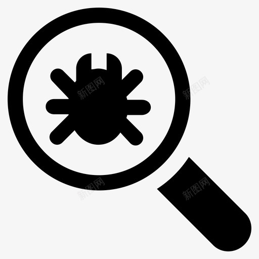 害虫搜索查找蟑螂放大镜图标svg_新图网 https://ixintu.com 害虫控制字形图标 害虫搜索 放大镜 查找蟑螂 蟑螂搜索