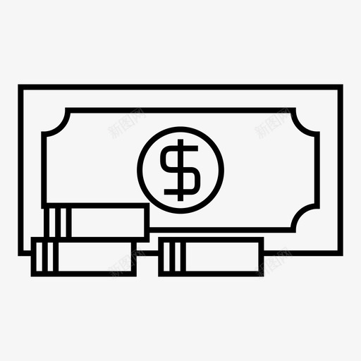 捆绑现金硬币图标svg_新图网 https://ixintu.com 捆绑 现金 硬币 美元 货币 金融
