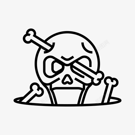 头骨骨头死人图标svg_新图网 https://ixintu.com 万圣节 万圣节恐怖之夜 头骨 幽灵 死人 骨头 骷髅