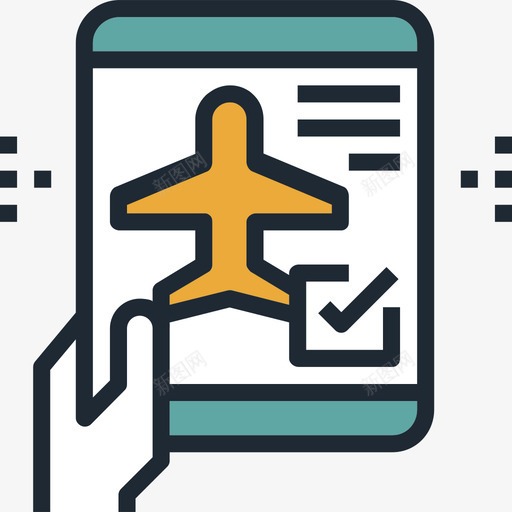 办理登机手续航空运输2线性颜色图标svg_新图网 https://ixintu.com 办理登机手续 线性颜色 航空运输2