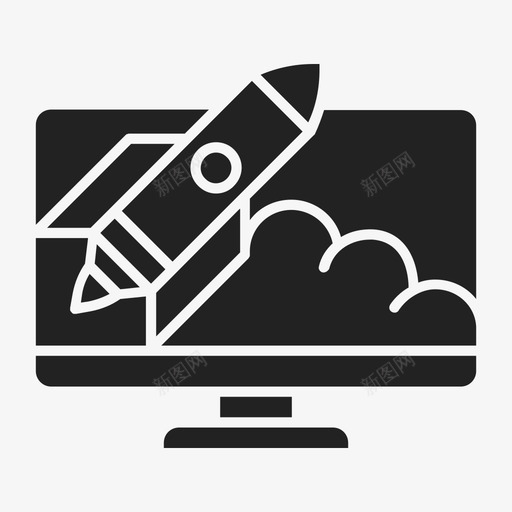 发射计算机互联网图标svg_新图网 https://ixintu.com 互联网 发射 火箭发射 监视器 计算机