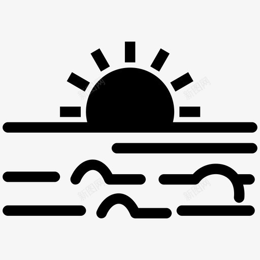 日出大海阳光图标svg_新图网 https://ixintu.com 大海 日出 景色 温暖 阳光