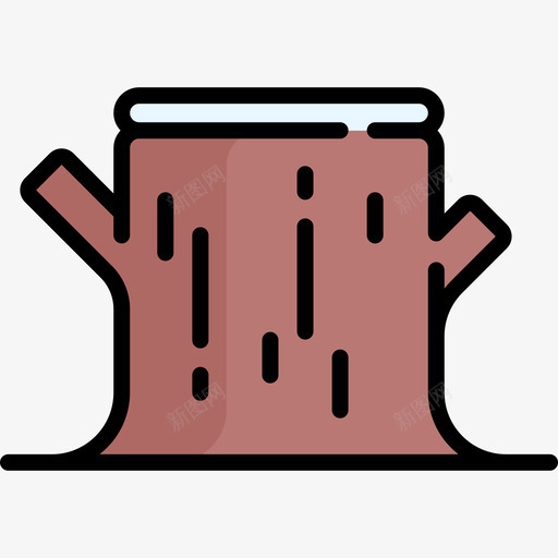 树桩冬季小镇6线性颜色图标svg_新图网 https://ixintu.com 冬季小镇6 树桩 线性颜色