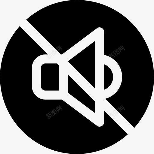 没有声音信号和禁令2填充图标svg_新图网 https://ixintu.com 信号和禁令2 填充 没有声音
