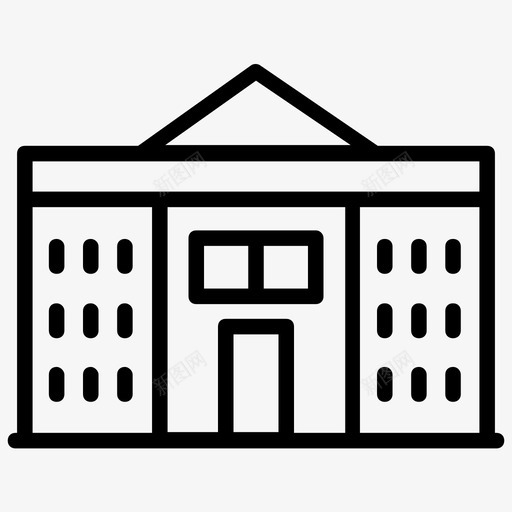 超市建筑商业建筑图标svg_新图网 https://ixintu.com 商业建筑 商店 市场 建筑 美国文化和地标线图标 超市