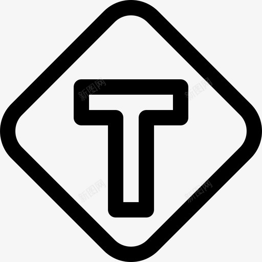 T形交叉口信号和禁令线性图标svg_新图网 https://ixintu.com T形交叉口 信号和禁令 线性