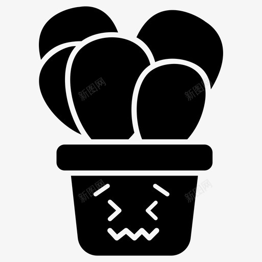 猪耳仙人掌卡通仙人掌多汁植物图标svg_新图网 https://ixintu.com 仙人掌和肉质植物字形图标 卡通仙人掌 多汁植物 子叶圆形 猪耳仙人掌