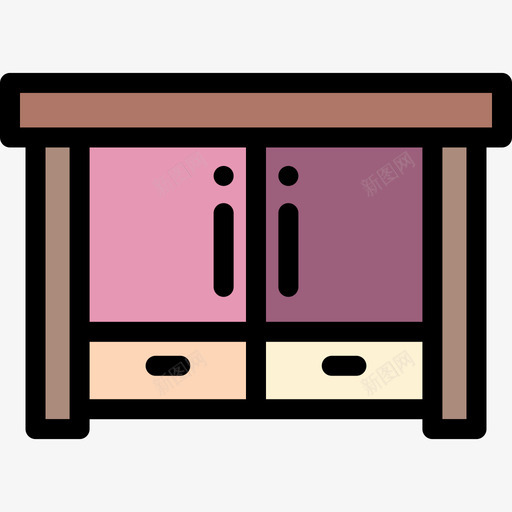 床头柜家具53线性颜色图标svg_新图网 https://ixintu.com 家具53 床头柜 线性颜色