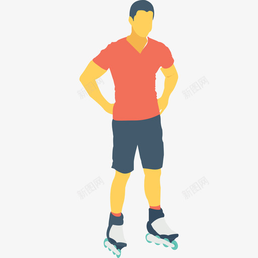 溜冰者人扁平图标svg_新图网 https://ixintu.com 人 扁平 溜冰者
