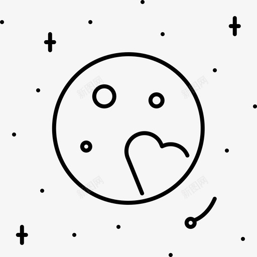 冥王星空间43直线图标svg_新图网 https://ixintu.com 冥王星 直线 空间43
