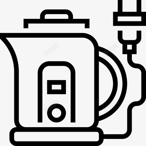 水壶厨房工具线性图标svg_新图网 https://ixintu.com 厨房工具 水壶 线性