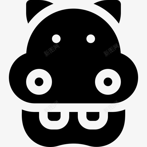河马野生动物3填充图标svg_新图网 https://ixintu.com 填充 河马 野生动物3