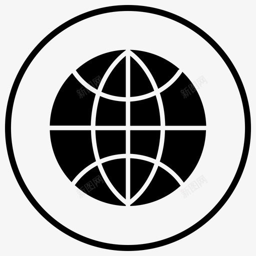互联网通讯连接图标svg_新图网 https://ixintu.com www 互联网 全球 网络 连接 通讯 通讯设备黑色填充圆圈