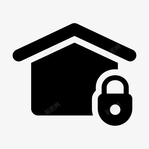 家锁安全图标svg_新图网 https://ixintu.com 安全 家 搜索引擎优化安全 锁