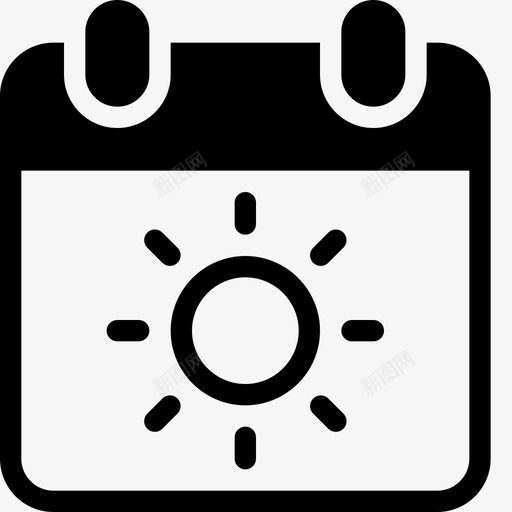 夏季时间日历日期图标svg_新图网 https://ixintu.com 夏季实心图标 夏季时间 太阳 日历 日期 组织者 计划