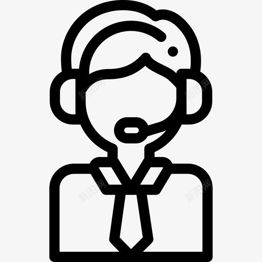 客户服务技术支持16直线图标svg_新图网 https://ixintu.com 客户服务 技术支持16 直线