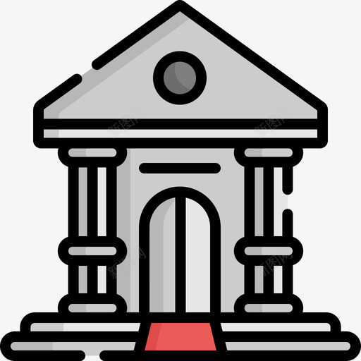博物馆城市元素20线条色彩图标svg_新图网 https://ixintu.com 博物馆 城市元素20 线条色彩